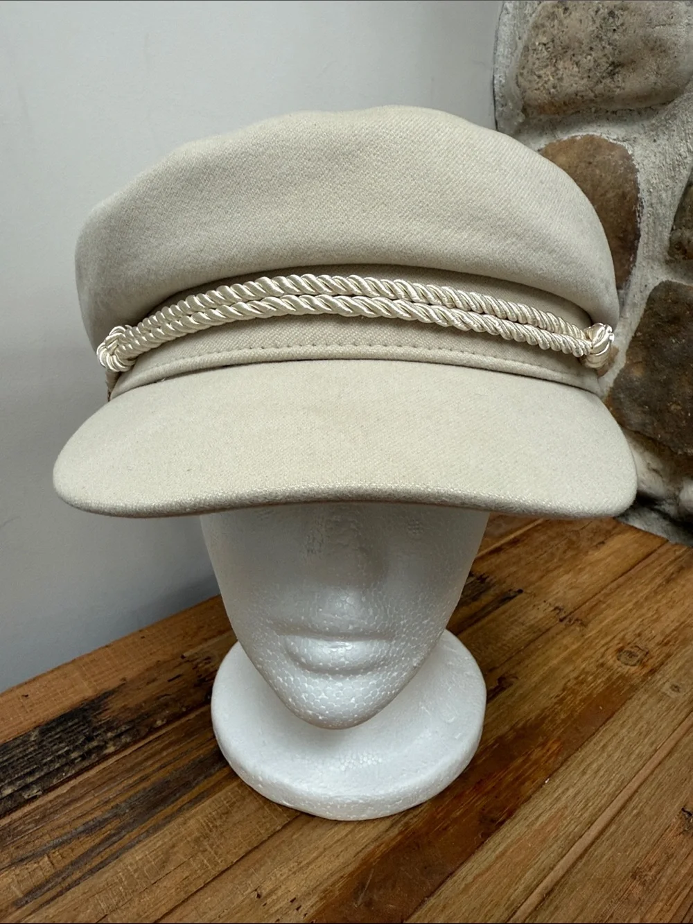 NWT Trina Turk Rope-Trim Baker Boy Cap
